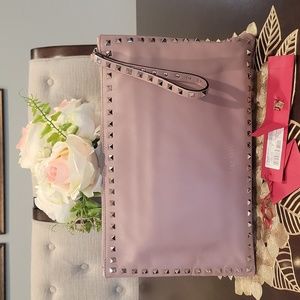 Valentino Garavani Pink Studded Clutch